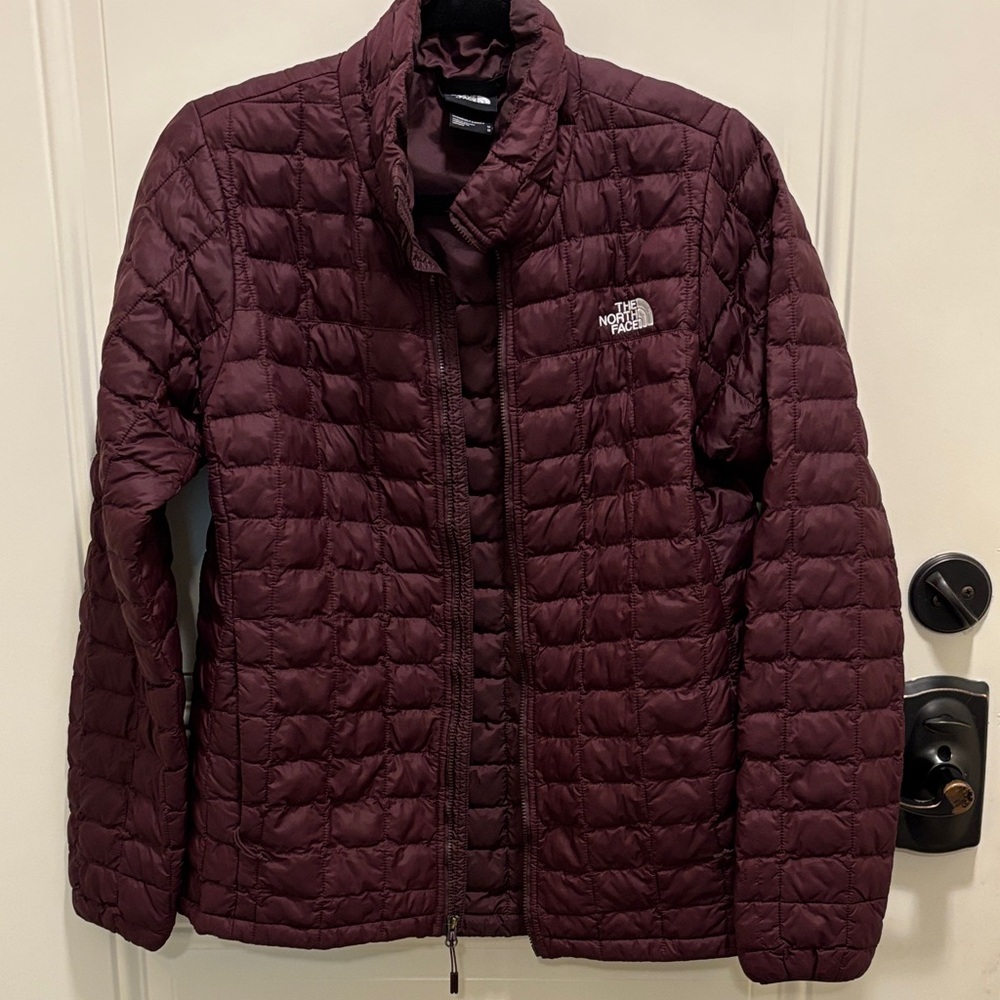 The North Face Maroon Thermoball Quilted Jacket